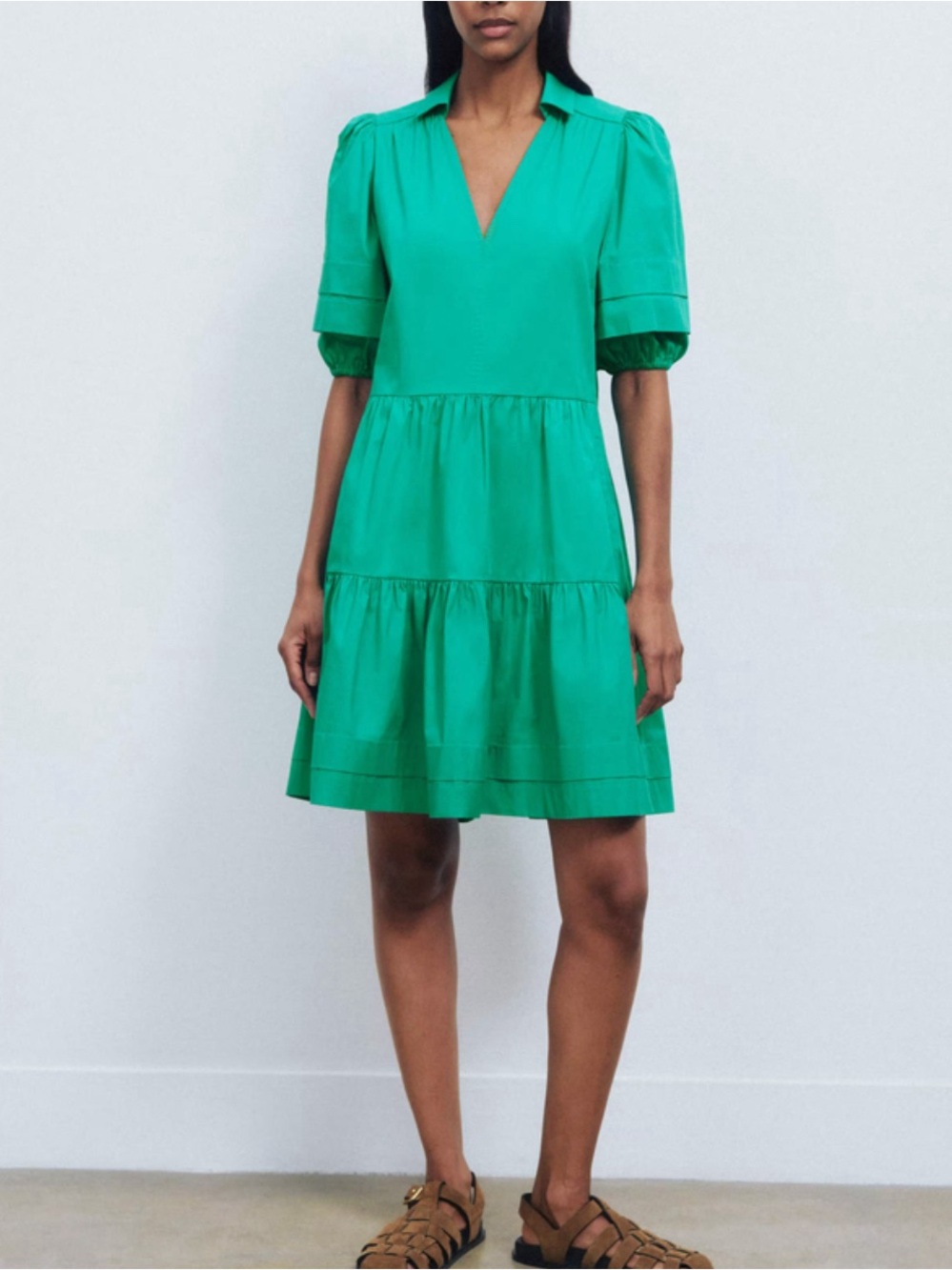 ME + EM Cotton Poplin Short Swing Shirt Dress Size: 0